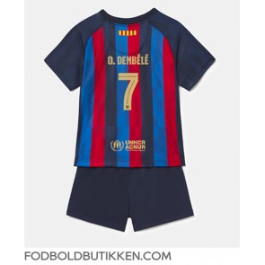 Barcelona Ousmane Dembele #7 Hjemmebanetrøje Børn 2022-23 Kortærmet (+ Korte bukser)